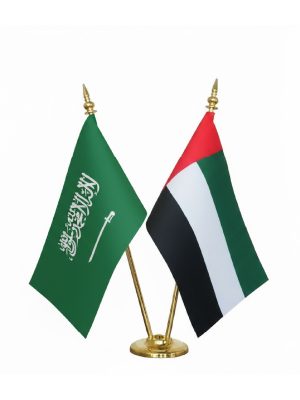 Saudi UAE Table Flag